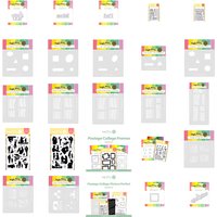 Stamps Stencils & Dies Bundle for Card Making ScrapbookingSilhouette / Background / Postage Collage Stamps Stencils Dies Set