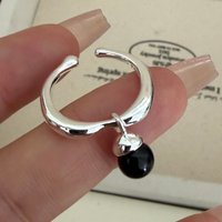 925 Sterling Silver Rings For Women Simple Vintage Handmade Adjustable Finger Back Stone Ring Fashion Band Female Bijoux Gift