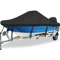 Central control boat cover, 210D heavy-duty marine grade waterproof and tear resistant boat cover, suitable for black boats