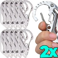 Outdoor Stainless Steel Keychain Hook EDC Quick Clip Portable Gear Hanger for Camping Hiking Backpack Keys Tools Mountaineering