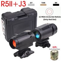 R5 GEN II Red Dot Holographic Sight 3x/5x Magnifiers Folding Side Flip Tactical Combo Scope Kit Hunting Optics Reflex Scopes