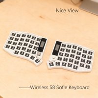 RollerWireless Split Keyboard New Wireless Sofle 58 Key Joystick ZMK Choc Low Profile Switch Hot swap RGB Keyboard Nice View