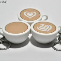 〔YS1〕1Pcs Coffee Cup Funny Decompression Gifts Calming Keychain Keys Finger Button Anti-stress Toys For Children Adults