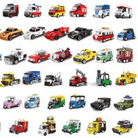 DIY Racing Car Bus Engineering Vehicle Ambulance Pull Back Model Building Blocks Brick Toys Children Boys Compatible With Lego