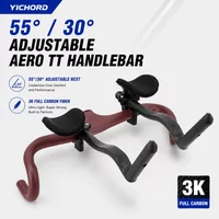 AliExpress YICHORD 3K Full Carbon TT Base Bar Aerobar Extensions 30°/55° Adjustable Armrests for Road Triathlon Bikes Time Trial Aero