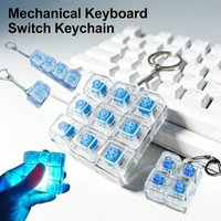 Keyboard Fidget Toys LED Keyboard Key Toy Keychain Stress Relief Fingertip Gadget Decompression Toys Clicker Fidget Toy Gift