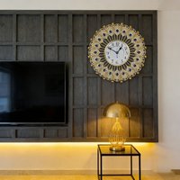 Decorative Wall Clocks Large Crystal Peacocks Wall Clock for Living Room Decors