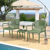 Patio Furniture Set for Outdoor Balcony, Stackable Tea Table Chair Combo for Garden Beach, Space-Saving Leisure Seating for Home