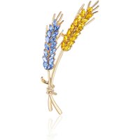 Luxury Crystal Long Wheat Brooch For Unisex Exquisite Colored Zircon Plant Brooches Clothing Suit Accessories Party Jewelry Gift