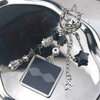 Handmade Arctic Monkeys Phone Charms Guitar Microphone Pendant Keychains Stars Beaded Backpack Decor Y2K Jewelry Gifts