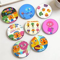 1pc Cartoon Noodle And Pals Cartoon Style Badge Brooches On Backpack Decoration Round Enamel Pins For Accessorys