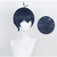 Anime Isagi Yoichi Cosplay Wig Short Black/Blue Cosplay Wigs Heat Resistant Yoichi Isagi Wigs Halloween Party Synthetic Wigs