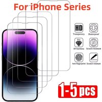1-5Pcs Tempered Glass for IPhone 17 16 15 14 13 12 11 Pro Max Screen Protector for IPhone7 8 15 16 17Plus SE X XS XR