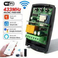 Universal Tuya 433MHz 433.92MHz Smart Switch Module 2CH Wifi Smart Relay Fixed Rolling Code Garage/Gate Remote Control Receiver
