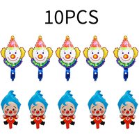 10pcs Mini Cartoon Clown Foil Balloons Clown Children Birthday Party Decoration Baby Shower Decor Supply Kids Toys Gifts