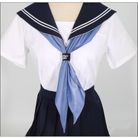 No-Tying Ring Buckle Triangle Scarf Handmade Small Accessory Sailor Necktie Pure Color JK Uniform Necktie Women’s Style