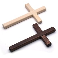Christian Wooden Cross 12cm Two-tone Long Crucifix Wall Hanging Decoration