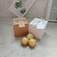 10/50 Stück quadratische Retro-Verpackungsbox aus Kraftpapier, Pralinenschachtel, Geschenkverpackungsbox