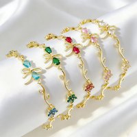 Hot Sale Rhinestone Bowknot Floral Bracelet Gold Plated Crystal Flower Vine Bracelet Fashion Wedding Party Jewelry Gift for Her
