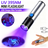 USB Rechargeable Zoomable UV Flashlight,395nm Blacklight Torch, Handheld Ultraviolet Light for Pet Urine Detector Resin Curing