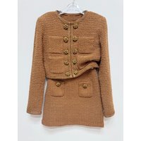 Luxury Quality Autumn Two Piece Women Set Knitting Cardigans Shorts Skirts 2pcs Outfits Prom Evening Knitted Set Office Workwear