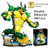 1907PCS Namek Dragon Anime Building Blocks,Creative Divine Dragon with Lights Ornament DIY Toys for Children Adult Birthday Gift