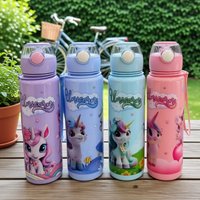 1 x 700ml/23.67oz cute and sturdy leak-proof water bottle, hand wash, round, suitable for outdoor use ideal Easter, Independence