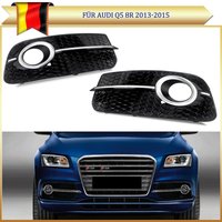 Für Audi Q5 8R MK1 Standard 2013-2017 Facelift Nebelscheinwerfer-Gitter-Einsatzabdeckungen Frontstoßstangen-Nebelscheinwerferabdeckung Chrom+Schwarz SQ5-Stil