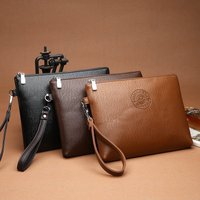 New Business Style Men Clutch Large Wallet Soft PU Leather Male Wristlet Pack Bag Elegant Leisure Stylish HandBags Envelope Bag