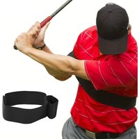 Golf Swing Training Arm Band Golf Hand Posture Corrector Black Nylon Elastic Training Belt for Golf Beginner Practicing-1Pc