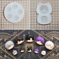 Ultra-light Clay Q-version Cartoon Doll Face and Hair Silicone Mold DIY Polymer Clay Animation Character Hairstyle Making Tool