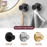 Suction cup hook, Stainless Steel No-Drill Racks for Organizing Towels, Robes & Utensils at Home