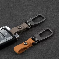 Handmade Genuine Frosted Cowhide Leather Car Keychain Key Ring DIY Auto Key Chain Key Holder Charm Keychain Accessories