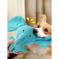 Dog Chew Plush Toy Elephant Plush Squeaky Bite-resistant Puppy Toy Teeth Cleaning Interactive Dog Toy Accessories