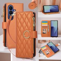 Suitable for Samsung Z Fold 4/5/7 quilted wallet artificial leather cover clamshell phone case W26 small Chanel protection cover