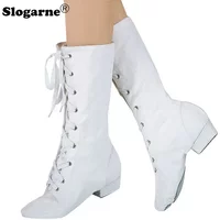 Women Canvas Jazz Shoes Men Modern Jazz Dance Boots Kids Stage Performance Shoes Pole Dancing Boots Soft Ballet Shoes Pole Dance