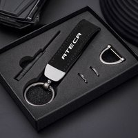Car Key Chain Rings Metal Leather Keychain Universal Auto Motorcycle Keyring For Seat Ateca 2016 2017 2018 2019