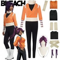 Anime Shihouin Yoruichi Cosplay Costume Anime しほういん よるいち Wig Full Set Yoruichi Yellow Outfit Shihouin Uniform Women Halloween