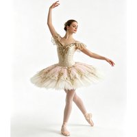 Gorgeous Sleeping Beauty tutu ivory peach ballet competition pancake women professional ballet stage costume 12layers for girls