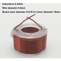 Oxygen-free Pure Copper Inductor Circular Transparent Divider Audio Hollow Inductor Wire Coil 0.8 Wire Diameter 0.33MH/0.18MH