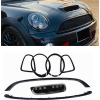 For Mini Cooper S R55 R56 R57 R58 R59 JCW 2007-2014 Front+Rear Lamp Cover Headlight Frame+Engine Hood Scoop+Grille Grill Trim