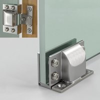 Non-perforated Glass Hinges High-quality Stainless Steel Glass Door Hinge Cupboard Display Cabinet Door Clamp Furniture Hardware image 4