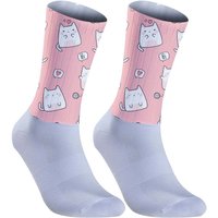 AliExpress NONE 2026 new Outdoor Compression Sports Racing Socks Pink Cat Cycling Socks Breathable Road Bicycle Socks New