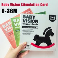 0-36M Baby Vision Stimulation Card Early Education Toy Newborn Visual Learning Book Black and White Contrast Card Montessori Toy