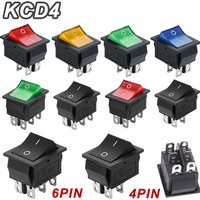 5/20Pcs KCD4 4/6Pin Snap-in Switch ON/OFF Rocker Switch Led Light Toggle Switches 25x31mm 16A 250V AC