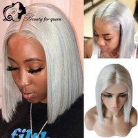 New Product Short Straight Bob Wig Premium Silky Human Hair Wig Dark Roots Glueless Wig Fine Crafted For Women Tangle-Tree