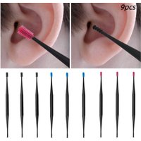 9pcs rotating ear pick set (three colors): Soft, comfortable, and reusable ear cleaning tools that won't hurt your ears.