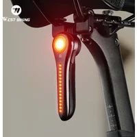 WEST BIKING Bicycle Rear Light Brake Sensor IPX6 Linear Flowing Flashing Taillights Intelligent Light Sensing Rechargeable LED