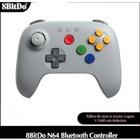 8BitDo Gray N64 Bluetooth Controller for Analogue 3D, Nintendo Switch, Switch 2, Gaming Joystick Gamepad for Windows and Android