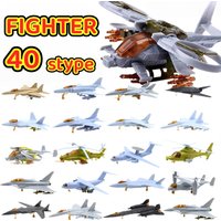 1/144 4D Fighter Helicopter Bomber UAV Classic Airplane Plastic Assemble Model Collect Ornament Toy for Children 8pcs/set
